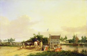 Buckenhamský trajekt na řece Yare, Norfolk, 1826